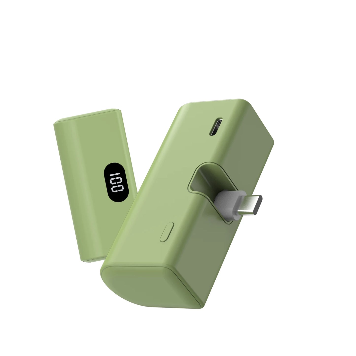 5000mAh Portable Power Bank - Lightweight Built-In Foldable Type-C Charger for All USB-C Devices