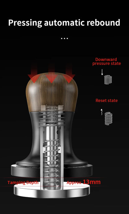 MHW-3BOMBER 30lb Calibrated Coffee Tamper – 51mm/53mm/58mm Flat Espresso Tamper with Spring-Loaded Pressure for Baristas