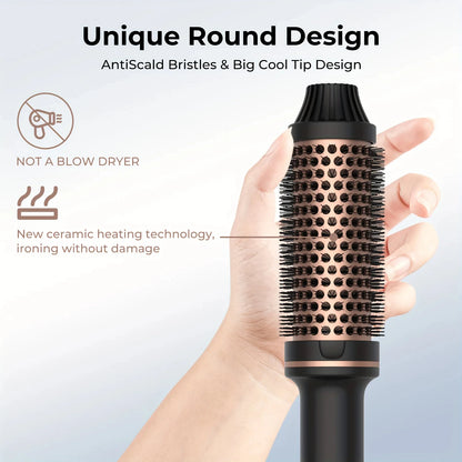 Electric Hair Curler & Straightener Hot Comb Brush – Professional Anti-Scald Thermal Styling Tool Valentine Gift Hair Tool