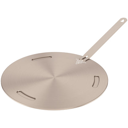Portable Heat Conduction Plate for Gas Stove - Stainless Steel Induction Adapter with Removable Handle