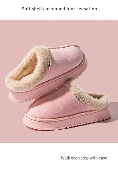 Fashion Women’s Fluffy Slippers – Warm Anti-Slip EVA Indoor Shoes with Thick Sole for Autumn & Winter
