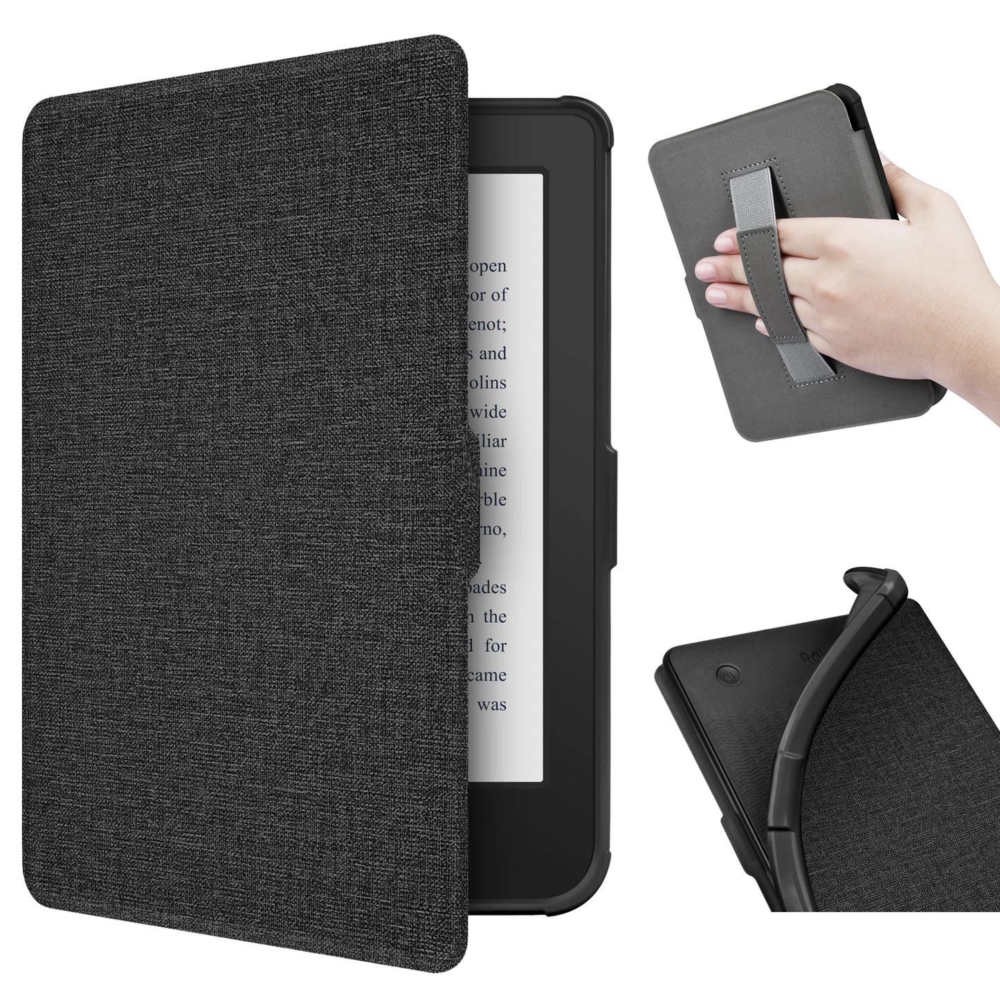 Case for Kobo Clara Colour BW 2024 & 2E – 6" Sleep/Wake Ebook Cover with Hand Strap Holder (N367/N365/N506)