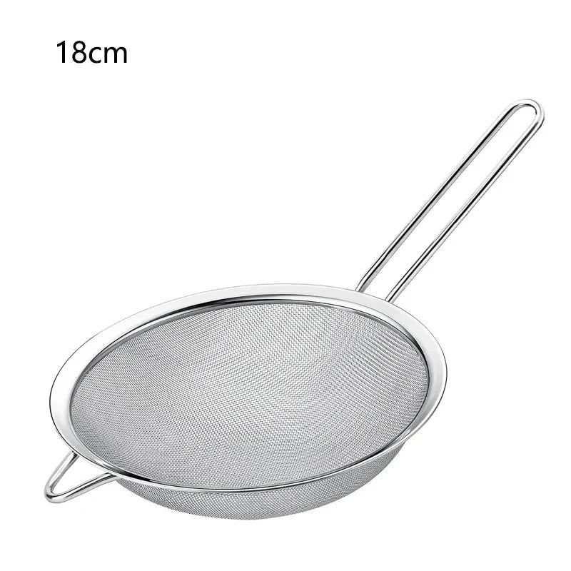 3-Pack Stainless Steel Mesh Sieve Strainers – Slotted Spoon Kitchen Filters with Long Handles for Cooking