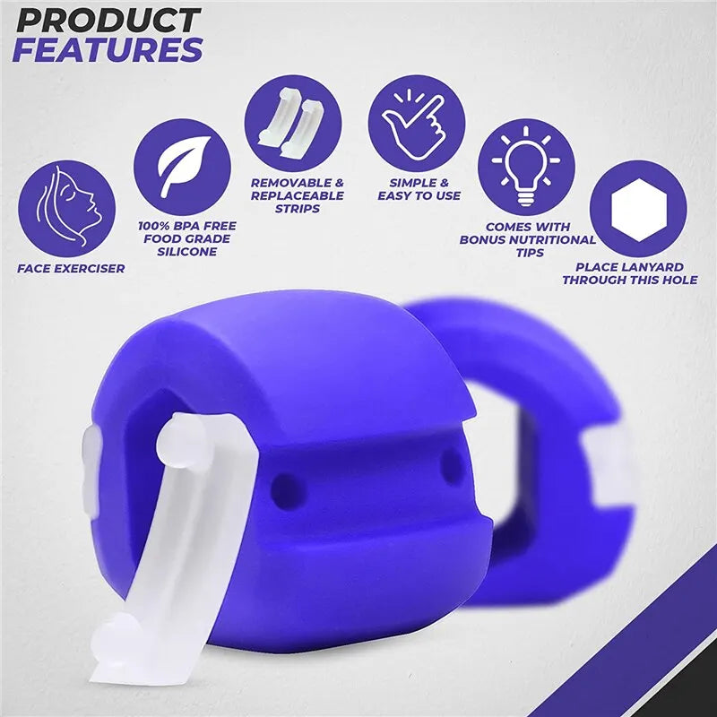 Jawline Exerciser - Facial Jaw Muscle Toner Training Fitness Ball - Anti-Aging Food-Grade Silica - Face Chin Cheek Lifting Slimming