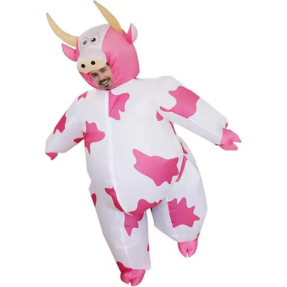 Adult Inflatable Cow Costume – Scary Monster Blow-Up Cosplay for Halloween, Christmas, Party & Stage Festival