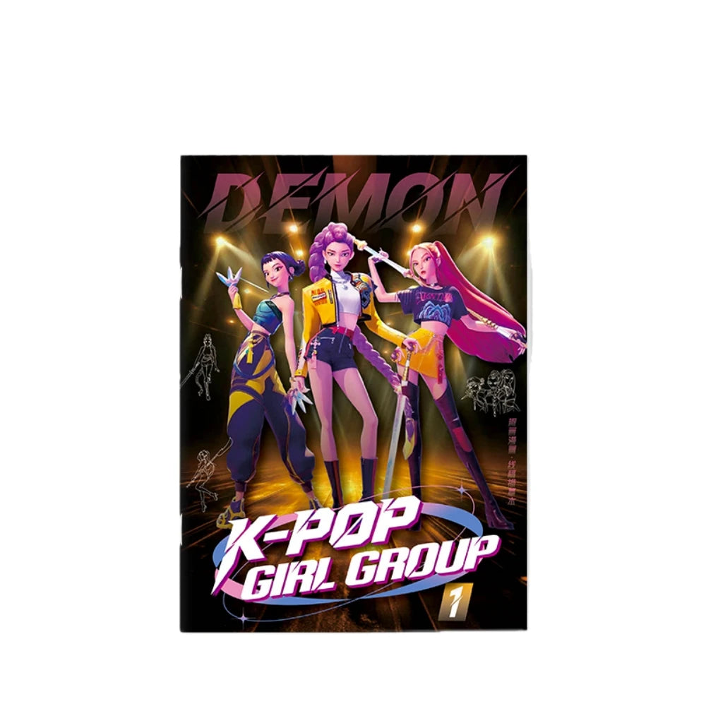2025 KPop Demon Hunter Coloring Book – Line Drawing Picture Book, Painting Activity for Kids, Birthday Gift