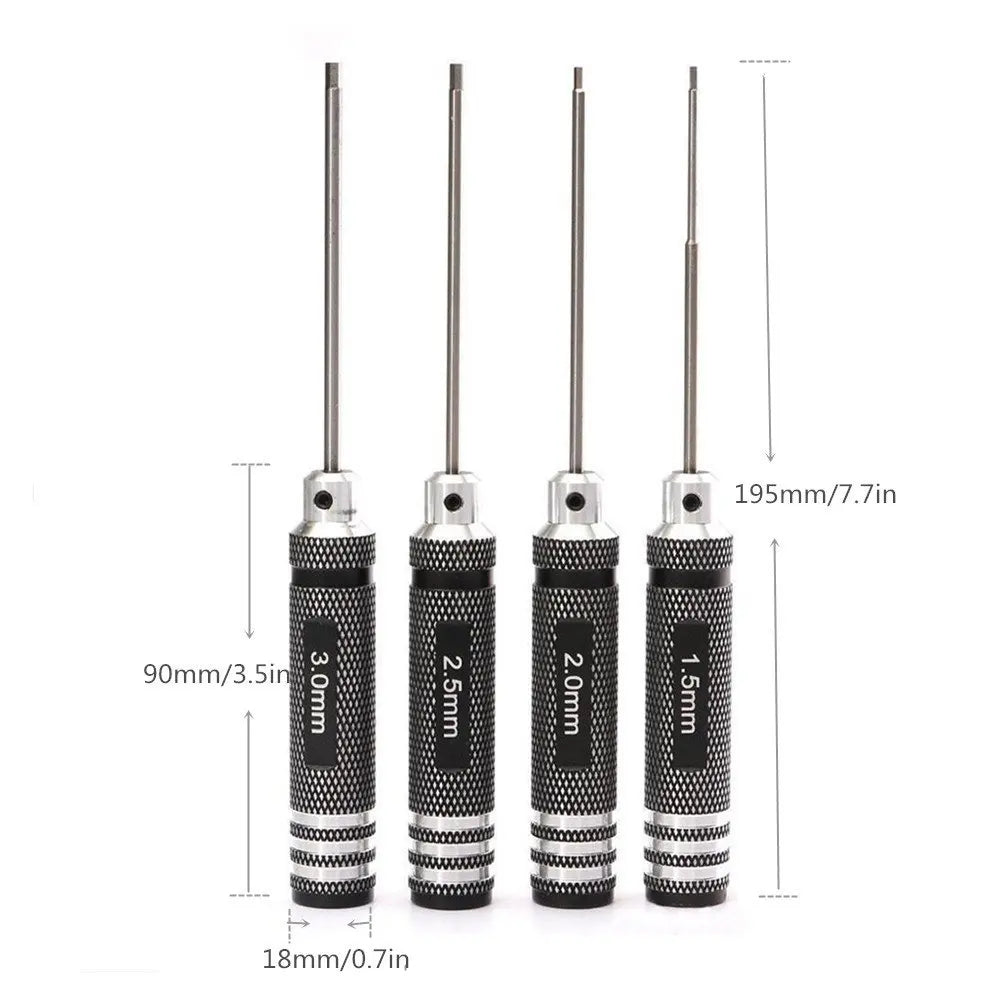 Top Quality Titanium Nitride TiNi Hex Driver Wrench – 1.5mm/2mm/2.5mm/3.0mm Screwdriver for RC Helicopter (1 Piece)
