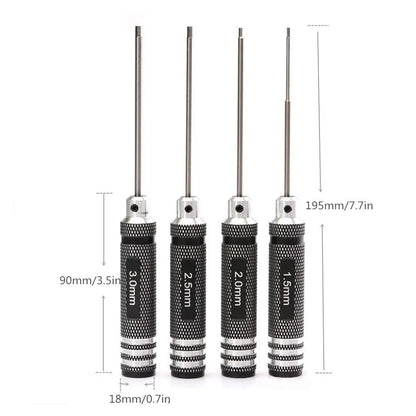 Top Quality Titanium Nitride TiNi Hex Driver Wrench – 1.5mm/2mm/2.5mm/3.0mm Screwdriver for RC Helicopter (1 Piece)