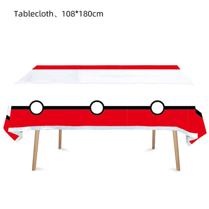 Pokemon Pikachu Tablecloth — Disposable Birthday & Baby Shower Party Table Cover, Kids Party Supplies