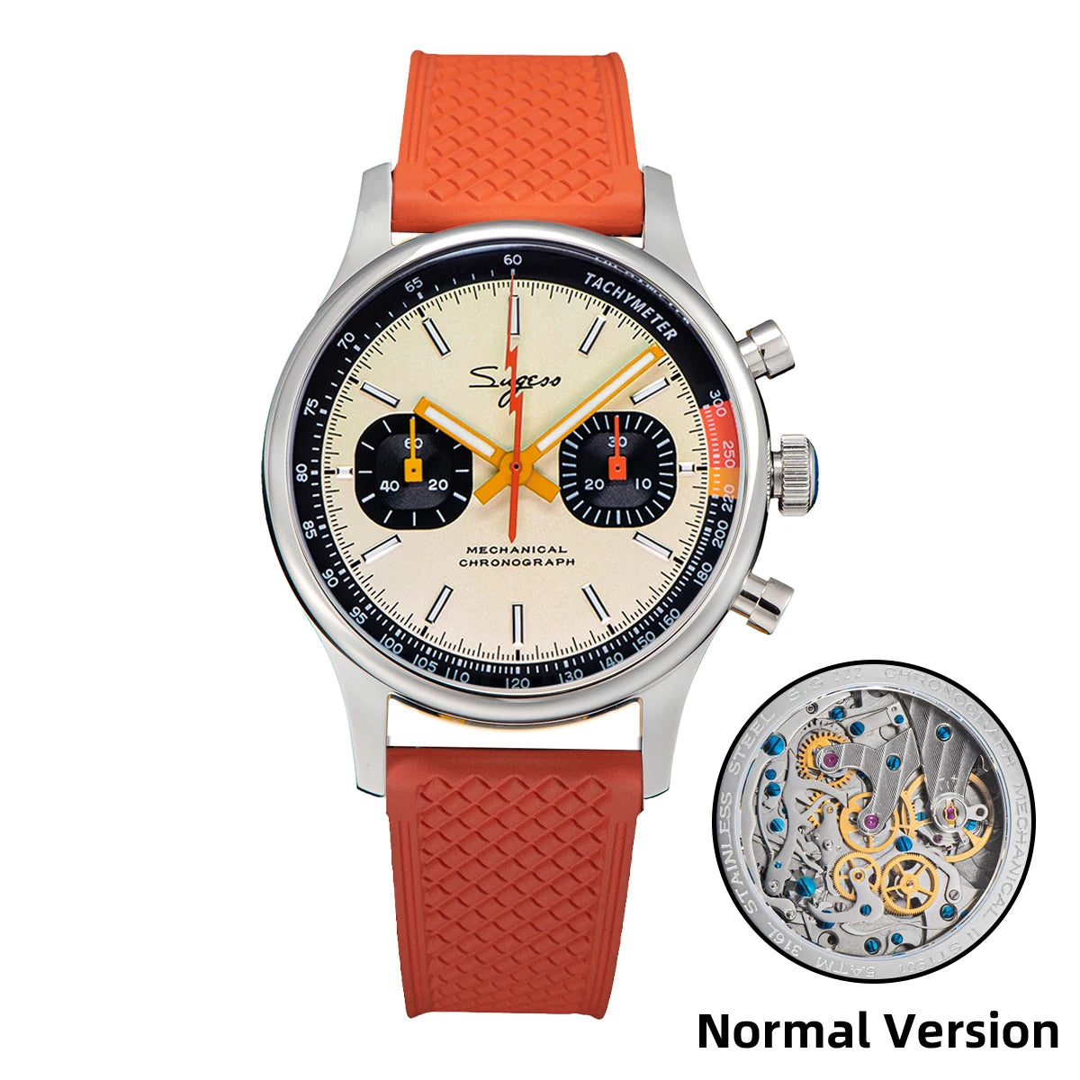 Sugess Pilot Watch – Seagull Movement Mechanical Chronograph, Swan-Neck, Sapphire Crystal, Military Racing 1963 Limited Edition