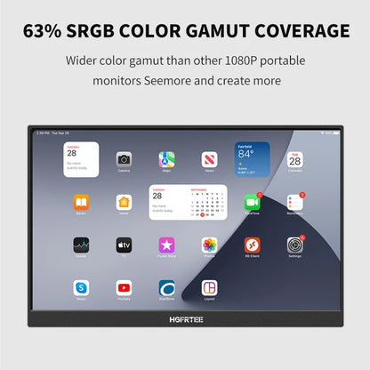 HGFRTEE 14.1in Portable IPS Monitor — 2nd Screen for Laptop, Xbox & Raspberry Pi (Bracket Included)