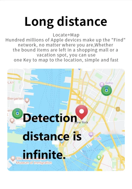JSPTEC AirTag Bluetooth GPS Tracker - IPX5 Waterproof Mini Finder for iOS, Kids, Pets & Everyday Tracking