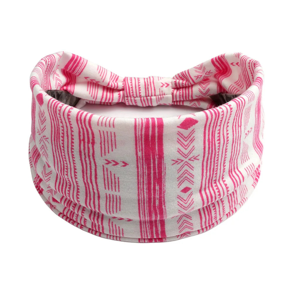 Bohemian Wide Cotton Stretch Headband for Women – Turban Headwrap, Bandage Hairband, Bandana Hair Accessories