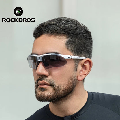 ROCKBROS Polarized Cycling Glasses for Men – 5 Lens Sports Sunglasses for Road, MTB, and Mountain Bike Protection. Goggles Eyewear