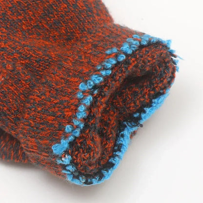 Kids’ Half-Finger Flip Gloves - Warm Jacquard Autumn Winter Gloves for Children and Students