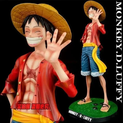 One Piece 42.5cm Straw Hat Monkey D. Luffy Figure – 1/4 Scale Large Smiley Anime Statue, Decorative Doll Toy Gift