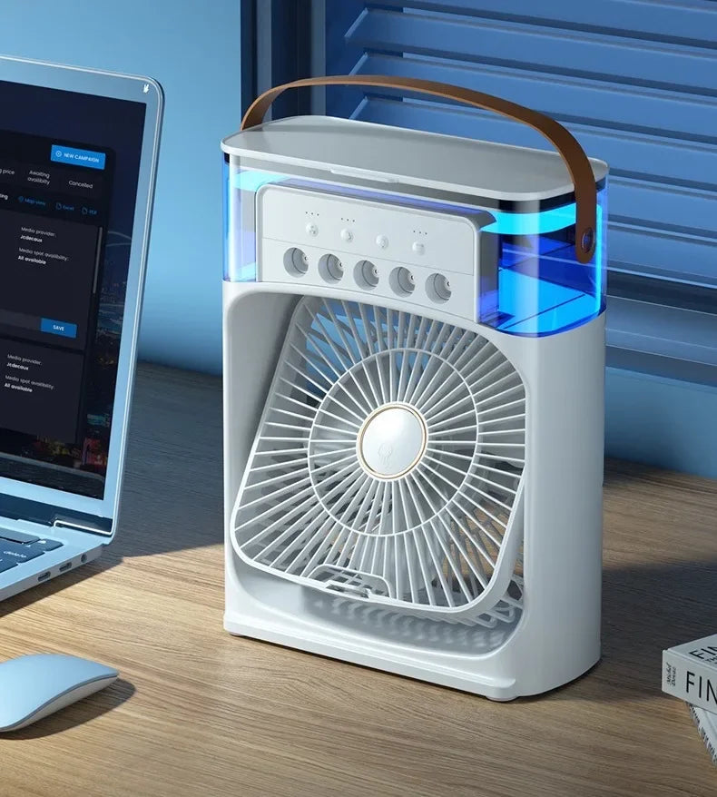Portable Air Conditioner & Humidifier: Hydrocooling Small Air Cooler with 3-Speed Fan Adjustment - Ideal for Office and Household Use