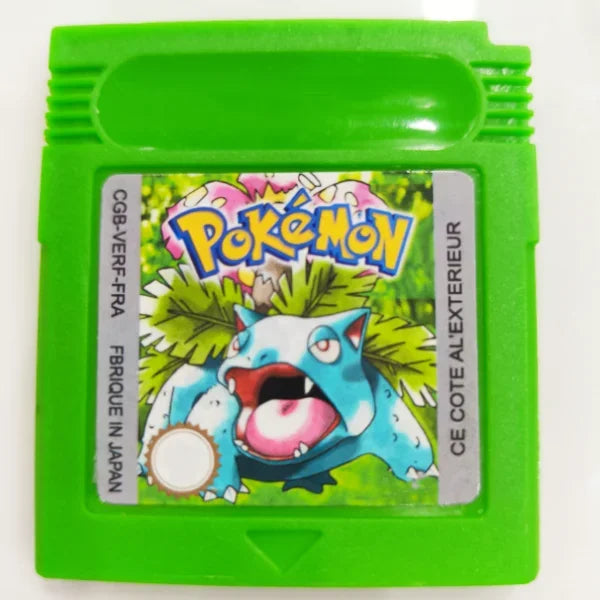 Pokemon GBC Game Cartridge — Red, Blue, Crystal, Gold, Green, Silver, Yellow 16-Bit for GB/SP