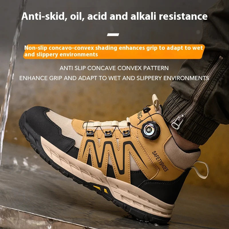 Men’s Safety Work Boots – Indestructible Steel Toe Sneakers, Anti-Smash & Anti-Puncture Tactical Shoes