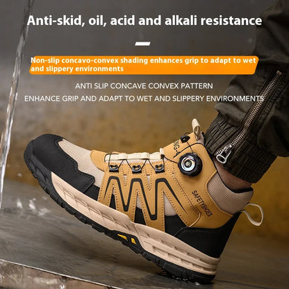 Men’s Safety Work Boots – Indestructible Steel Toe Sneakers, Anti-Smash & Anti-Puncture Tactical Shoes