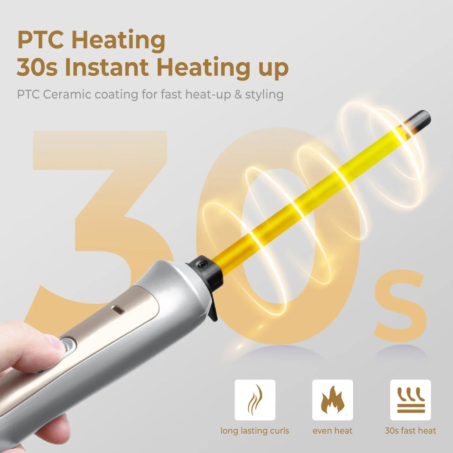 9mm Ceramic Hair Curling Iron Wand – Professional Electric Curler Tongs for Salon Styling & Crimping