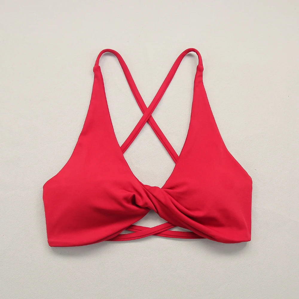 Sexy Slim Shoulder Strap Sports Bra – High Stretch Comfortable Breathable Yoga & Gym Workout Underwear with Detachable Straps