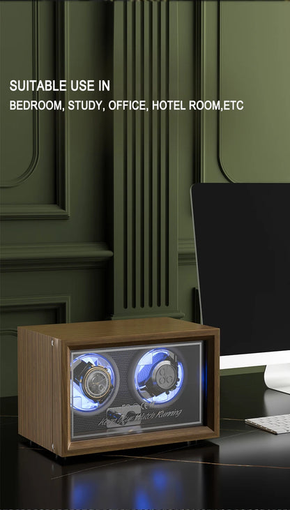 IBBETON Luxury Wood Watch Winder – 1 Slot High-End Automatic Watch Box with Mabuchi Motor & Storage Cabinet