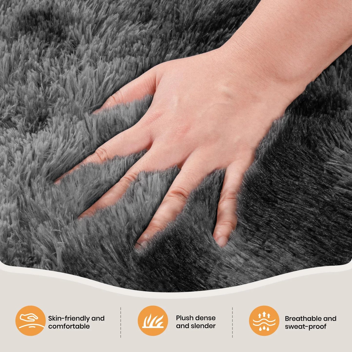 Minimalist Fluffy Area Rug - Slip-Resistant Living Room, Kids Room & Bathroom Home Decor Mat