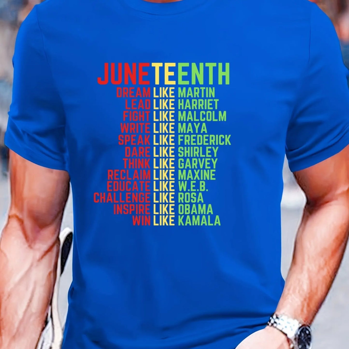 Oversized Men’s Juneteenth T-Shirt – Trendy Summer Casual O-Neck Short Sleeve Tee for Outdoor Sports