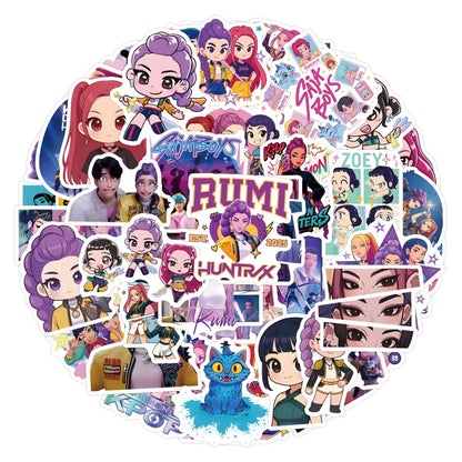 55-170PCS K-Pop Demon Hunters Anime Stickers – Waterproof DIY Decoration for Boys, Girls & Fans Gift