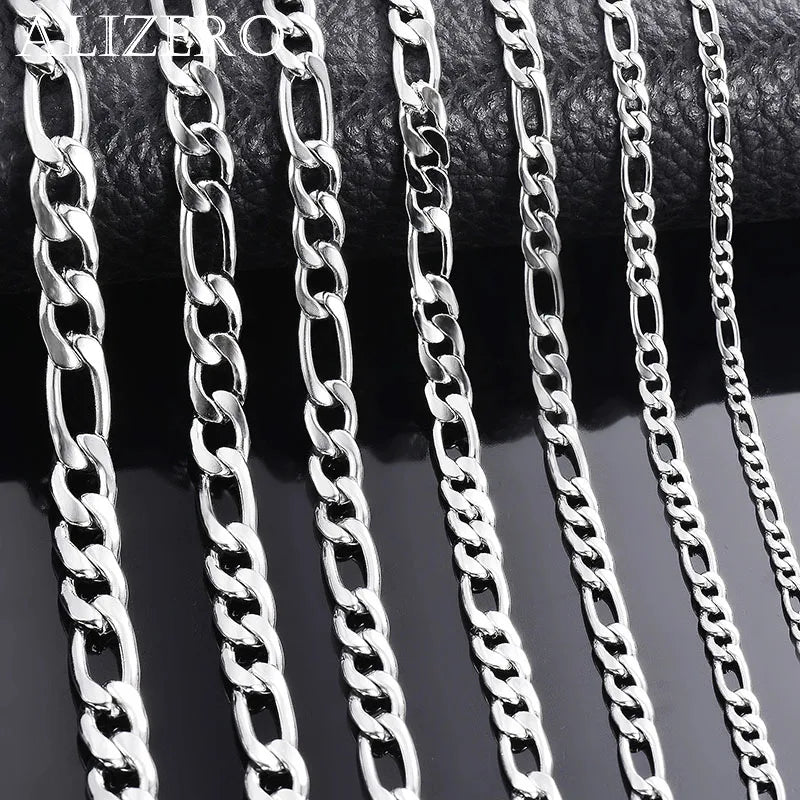 925 Sterling Silver Necklace — 2–12mm Width, 40–75cm Long Chain with Lobster Clasp for Men & Women, Engagement Jewelry