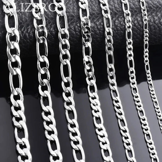 925 Sterling Silver Necklace — 2–12mm Width, 40–75cm Long Chain with Lobster Clasp for Men & Women, Engagement Jewelry