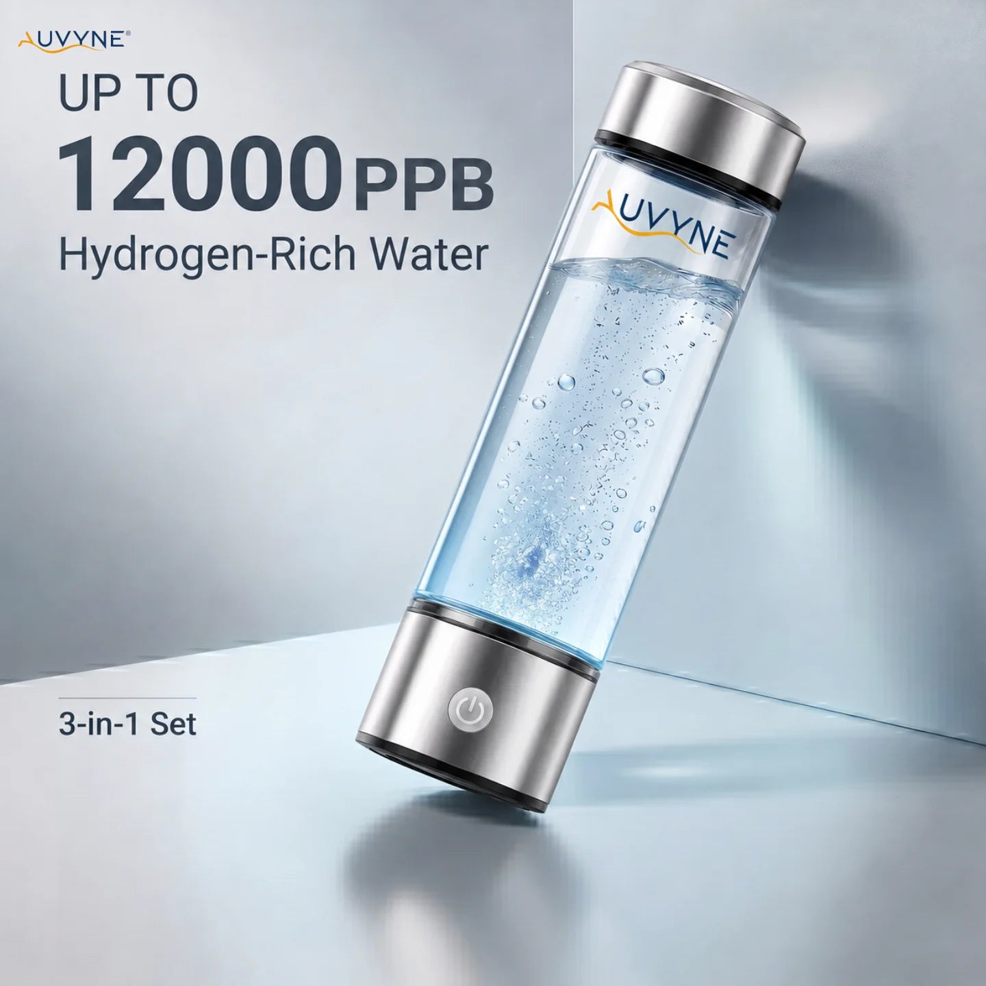 Hydrogen Water Generator Bottle - Portable Rechargeable SPE PEM Alkaline Ionizer Cup for Home & Travel