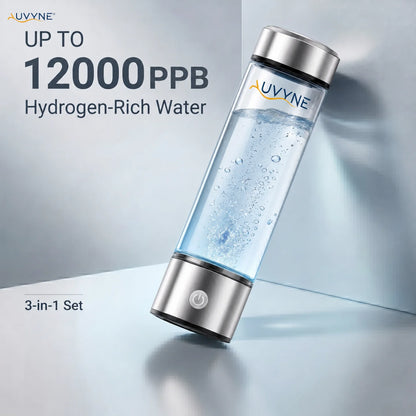 Hydrogen Water Generator Bottle - Portable Rechargeable SPE PEM Alkaline Ionizer Cup for Home & Travel