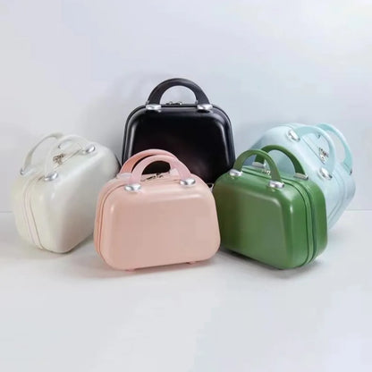 Portable 14-Inch Mini ABS Travel Suitcase – Waterproof Handheld Luggage & Makeup Storage Box with Zipper