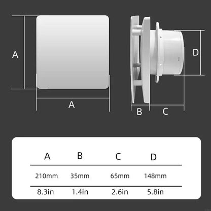 Window & Wall Exhaust Fan with Remote Control — Durable Ventilation Extractor Fan (Model 831F)
