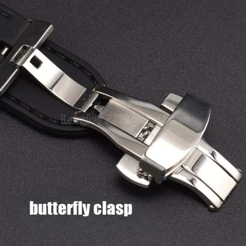 Rubber Watch Band 18/20/22/24mm — Quick Release Silicone Bracelet for Seiko, Men & Women, Sport Waterproof with Butterfly Buckle