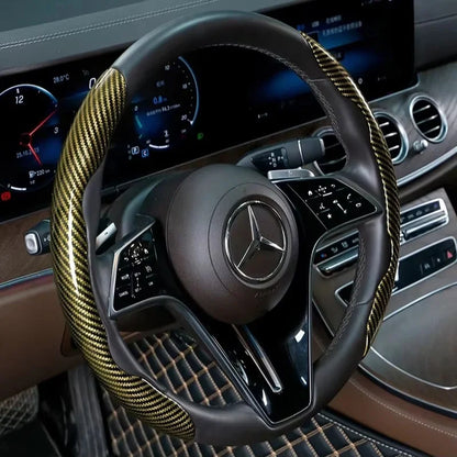 Carbon Fiber Silicone Steering Wheel Cover - Non-Slip Microfiber Leather Universal Car Wheel Protector 2/3PCS