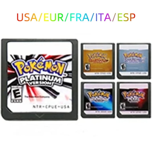 DS Games Cartridge – Pokemon Series HeartGold, SoulSilver, Diamond, Platinum, Pearl, Multilingual for NDS/2-3DS Consoles