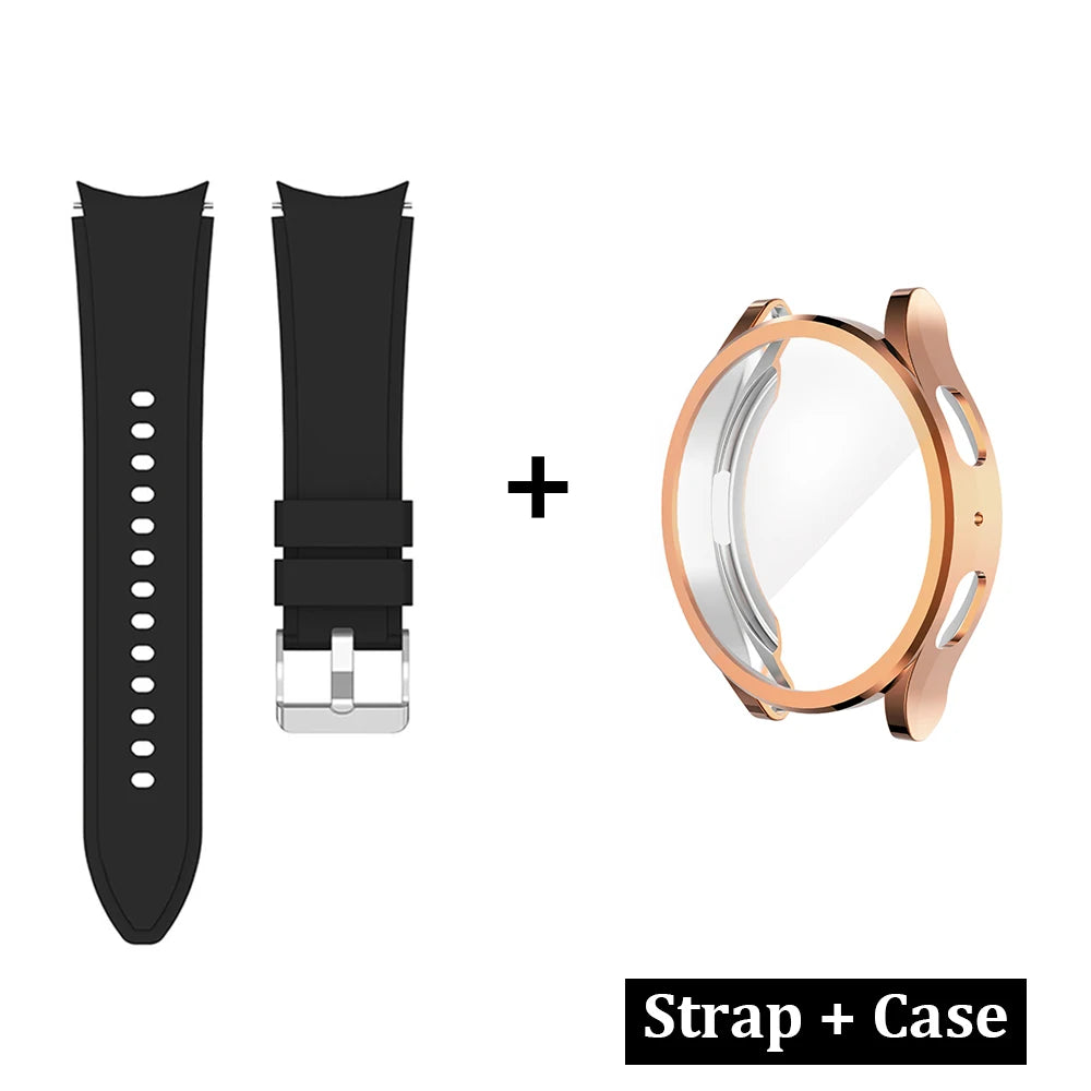 Samsung Galaxy Watch 4/5/6/7 TPU Protective Case - All-Around Cover with Sport Band for Galaxy Watch 6 Classic 43/47mm