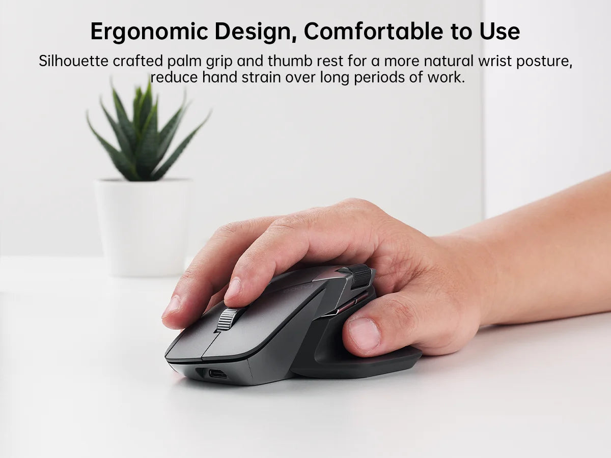 Rapoo MT760L/MT760M Multi-Mode Wireless Mouse – Ergonomic Rechargeable Bluetooth Mouse 4000DPI, Supports 4 Devices