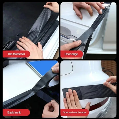 3D Carbon Fiber Car Sticker — Anti-Scratch, Waterproof Matte Black Protective Film for Car Body