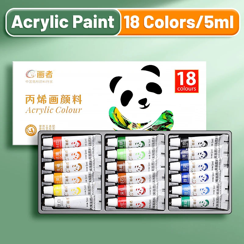 12-24 Color Acrylic Paint Set - Waterproof Rich Pigment Art Paints for DIY Crafts, Canvas, Rock and Creative Drawing