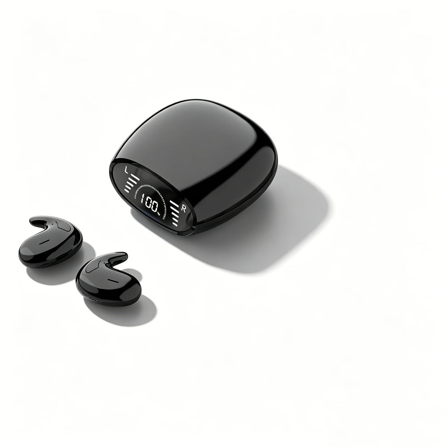 Ultra-Thin Sleep Earbuds - Lightweight Invisible Design with Ergonomic Side-Sleep Fit & Built-In Mic