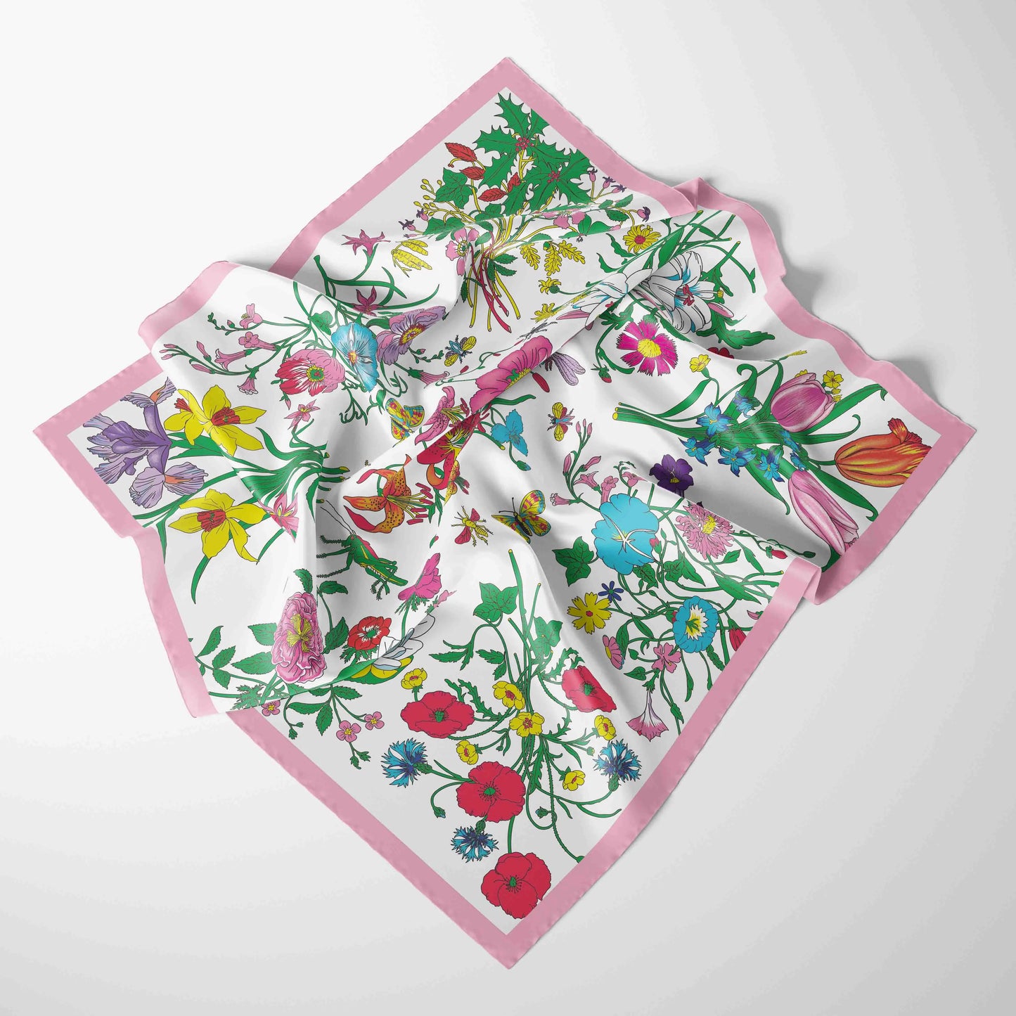 70x70cm Chiffon Square Scarf - 2025 Printed Foulard Neck & Hair Fashion Accessory for Women