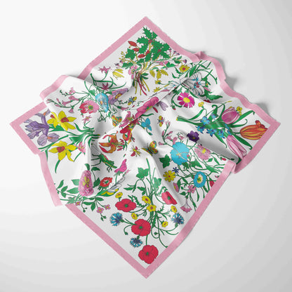 70x70cm Chiffon Square Scarf - 2025 Printed Foulard Neck & Hair Fashion Accessory for Women