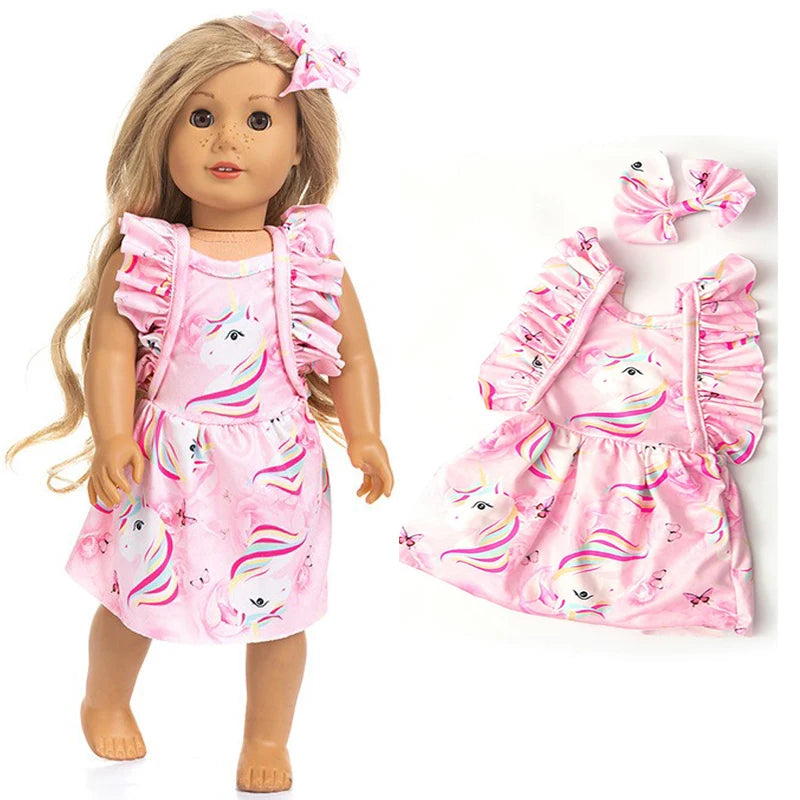Baby Doll Bikini Outfit — Fits 43cm Born Bebe and 18-Inch American Dolls, Doll Clothes Set