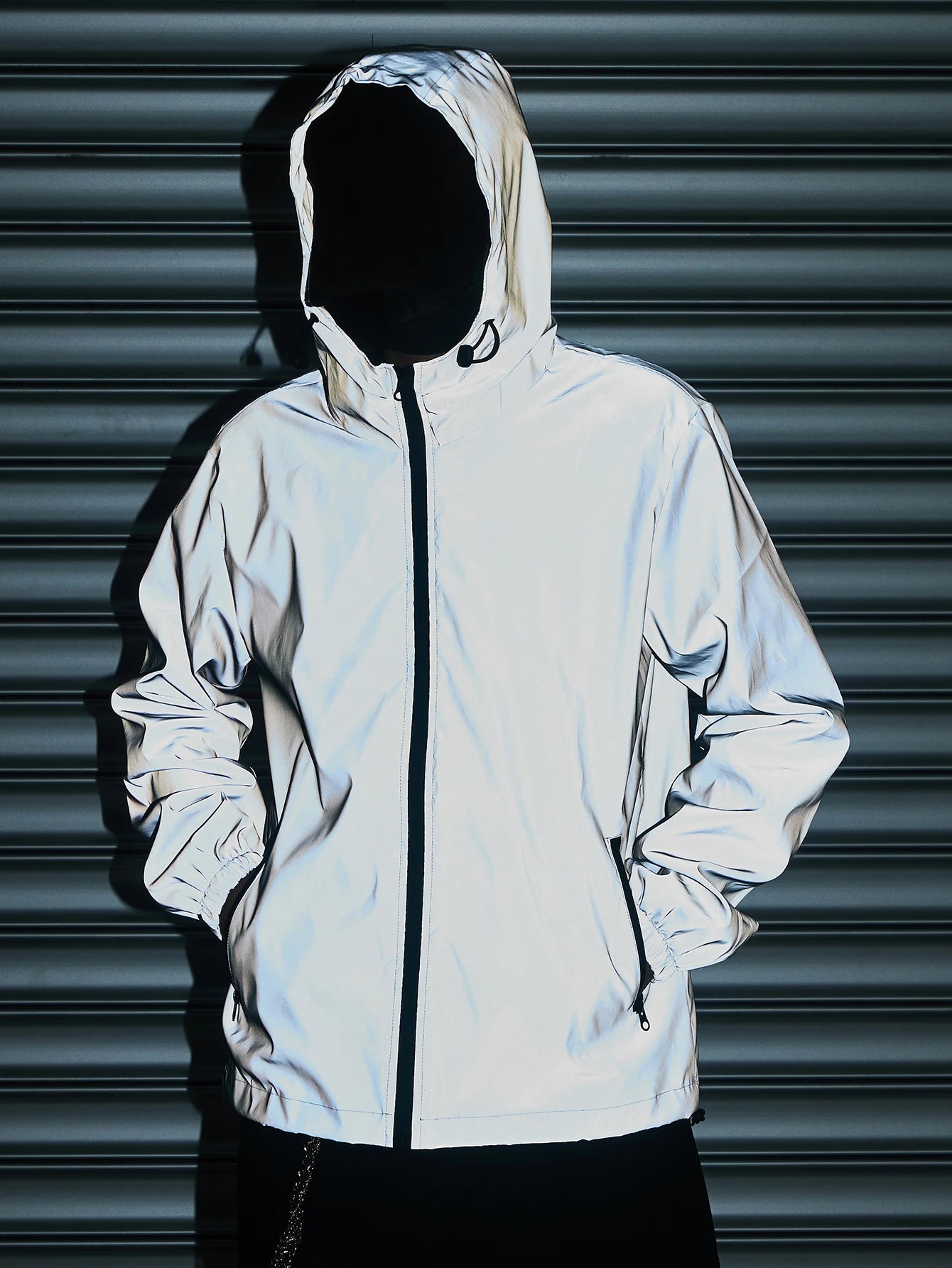 Night Reflective Hooded Jacket for Men - Spring Windproof Outdoor Running Casual Streetwear Coat S-5XL