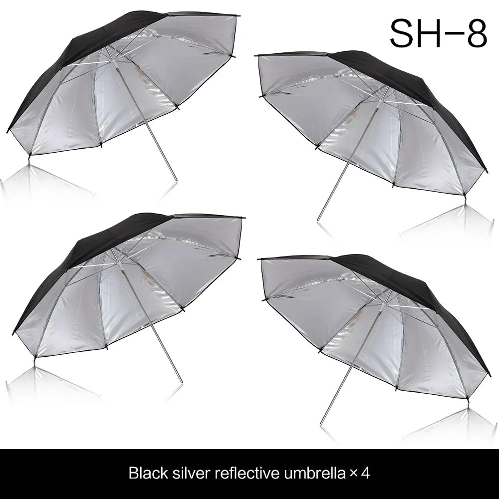4-Pack 33"/83cm Soft White Translucent Umbrellas — Photo & Video Studio Lighting Diffusers for Photography Flash
