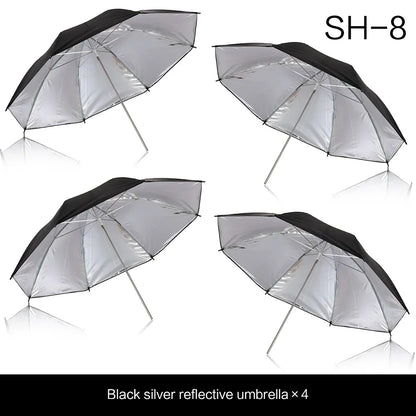 4-Pack 33"/83cm Soft White Translucent Umbrellas — Photo & Video Studio Lighting Diffusers for Photography Flash